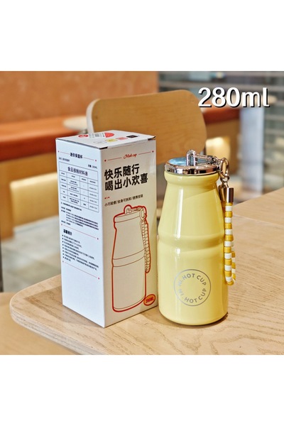 Generic كوب معزول من الفولاذ المقاوم للصدأ على شكل زجاجة حليب صغيرة مع مقبض ل...