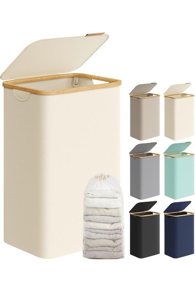 Generic Laundry Hamper with Lid, Large Laundry Basket, 23.8 Gallons (90L), Re...