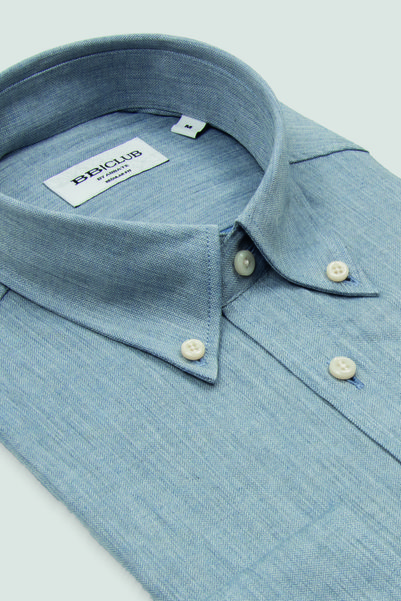 Abbate BB Club Mike Melanj 100% Cotton Regular Fit Dark Blue Button-Down Coll...