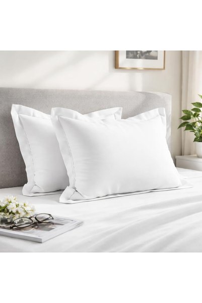 Generic 100% Cotton Oxford Pillow Cases 50 x 75 cm White, 400 Thread Count So...