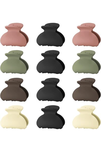 Generic 12 Pcs Small Hair Claw Clips, 1.57 Inch Nonslip Medium Hair Claw Clip...