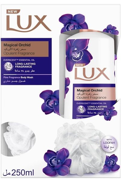 LUX جل الاستحمام ماجيك أوركيد + ليفة 250 مل عرض خاص