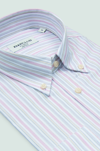 Abbate BB Club Mike Oxford 100% Cotton Regular Fit White Button-Down Collar M...