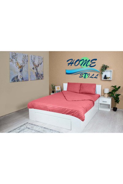 Home Still Lenjerie de pat din damasc micro-satin, culoare, 230x250, verde,