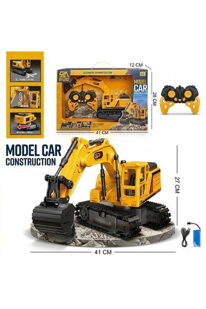 CasaDesteapta.ro Excavator de jucărie 41 x 27 cm cu telecomandă, braț care se...