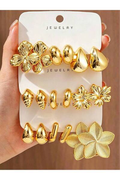 Eom Set de 6 cercei pentru femei: ear cuff cu zirconiu
