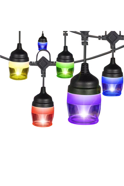 Outdoor Умна RGB светлинна гирлянда, 14 висящи LED крушки, 12 цвята, 13.2м, 1...