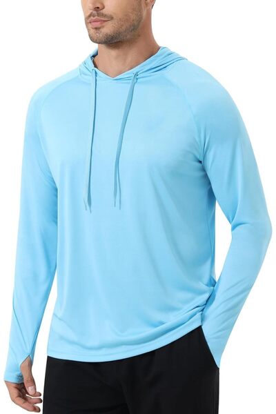Generic Men's Long Sleeve Hoodie UV Protection Shirt - Lightweight, UPF 50+ S...