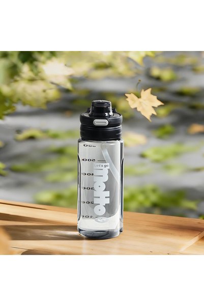 Generic BPA-Free Plastic Straw Water Bottle, Shatterproof Leak-Proof, Portabl...