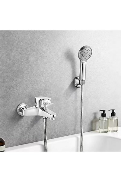 Generic Brand Zinc Shower Mixer with Oval Speaker Chrome Set