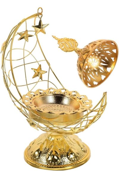 Generic Metal Incense Burner, Handheld Crescent Incense Censer,Antique Arabic...