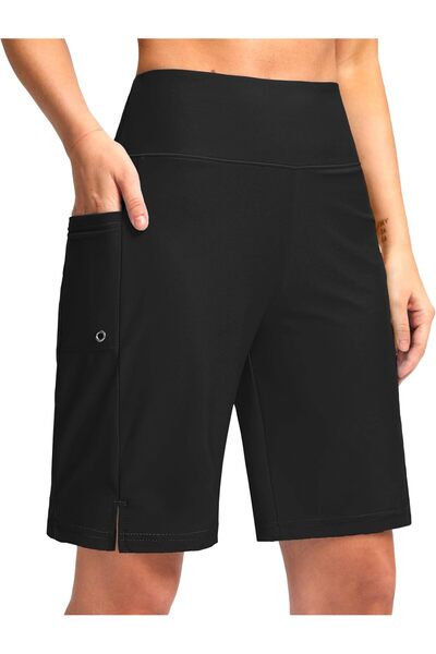 Generic Women's 9" Long Swim Board Shorts with Pockets High Waisted Knee Leng...