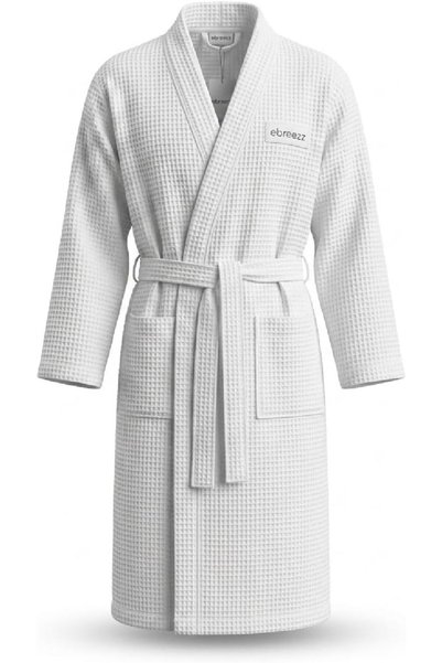 EBREEZZ Waffle Pattern Bathrobe, 280 gsm Cotton Robe, Soft, Comfortable, Suit...