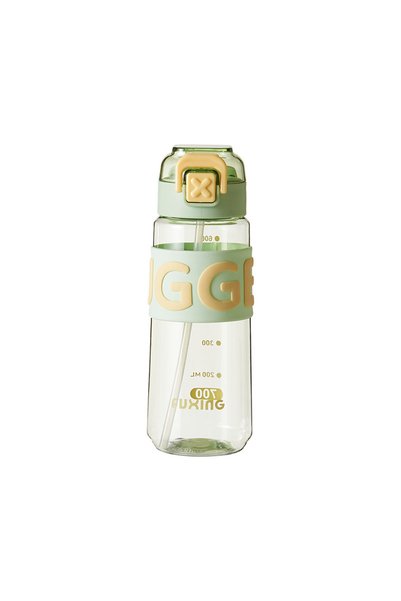 Generic Plastic Straw Sports Water Bottle, One-Touch Push Button Lid, BPA-Fre...