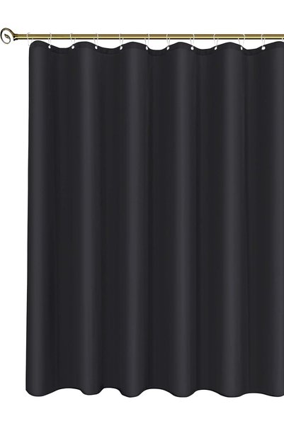 Generic Fabric Shower Curtain Liner 48"W x 72"L-Black Narrow Stall Shower Liners