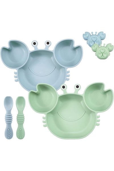 Generic 2 Pack Silicone Suction Plate for Baby, Divided Toddler Plate with 2 ...