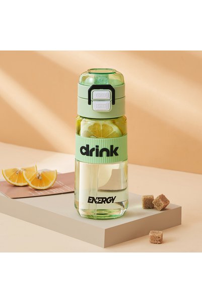 Generic Plastic Dual-Use Straw Sports Bottle, One-Touch Lid and Tea Filter, B...