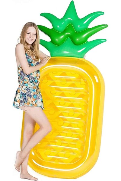 Generic Aputue Inflatable Pool Float, Giant Pineapple Water Raft, 185x83cm Th...