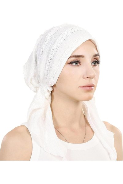 Generic Slip-On Pre-Tied Beanie Women Headwear Turban Beanie Caps Head Wrap H...
