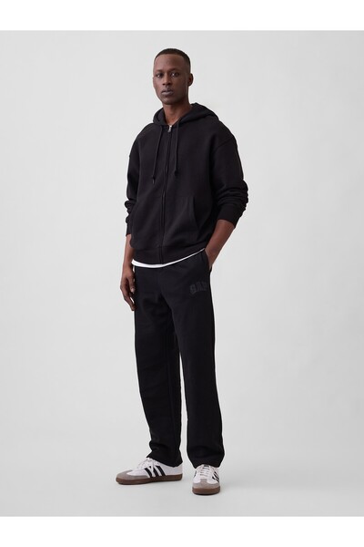 GAP Erkek Siyah Logo Straight-Leg Eşofman Altı