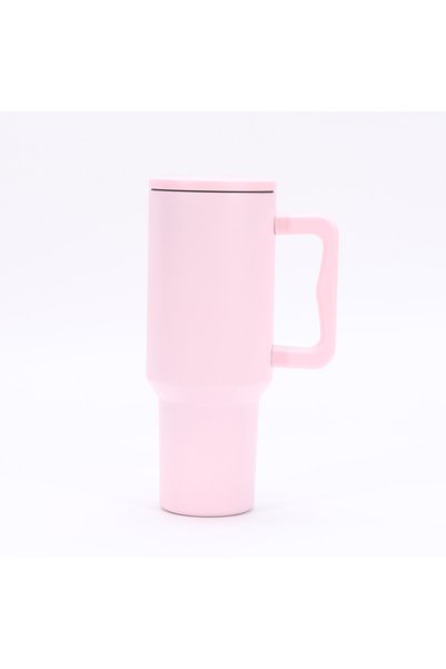 Generic 40oz Insulated Tumbler with Handle and Straw, Flat Lid, Double Wall V...