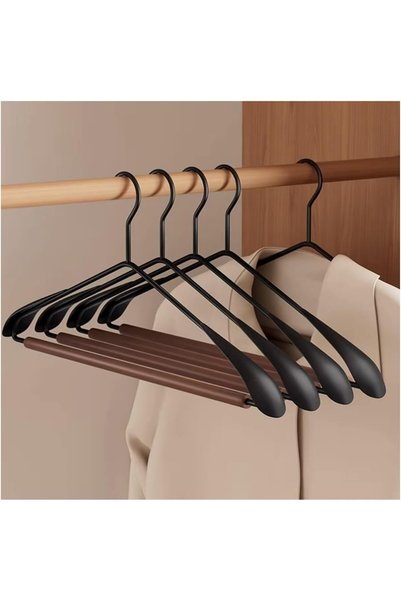 Generic Clothes Hangers, Wide Shoulder Wooden Suit Hangers, 5 Packs Heavy Dut...