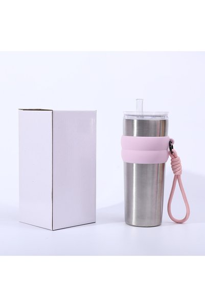 Generic Stainless Steel Insulated Straw Tumbler with Rope Handle, Double Wall...