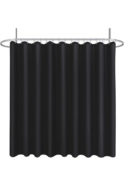 Generic Fabric Shower Curtain Liner 180"W x 72"L-Black Extra Wide Shower Liners