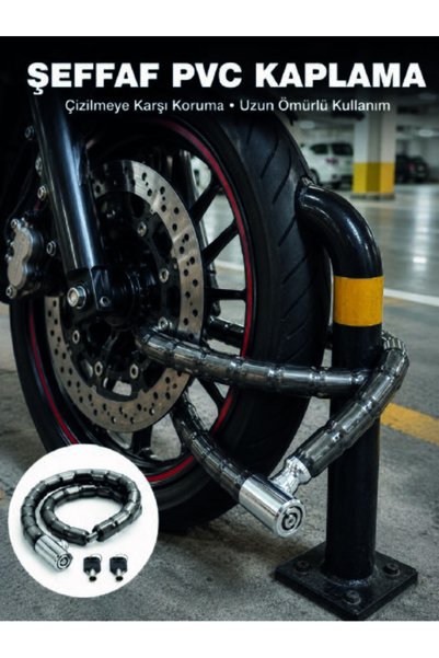 Şeffaf PVC Kaplamalı Dayanıklı Motosiklet ve Bisiklet Güvenlik Kilidi