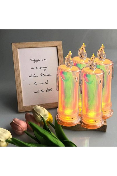 Generic 4 Pack Flameless LED Pillar Candles, Flickering & Color Changing Batt...