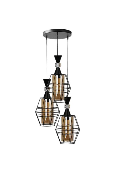 Generic Brand Modern Three-Way Black Fixture E27*3L