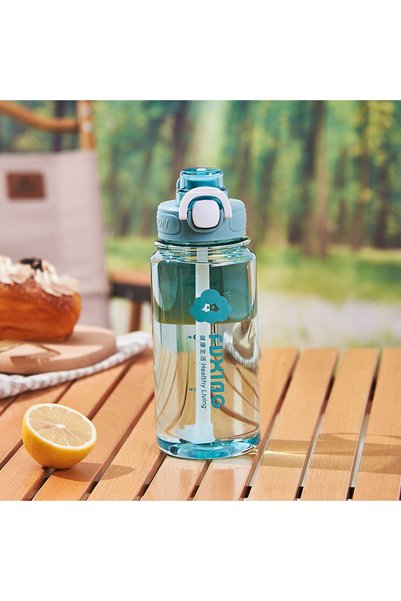 Generic BPA-Free Plastic Straw Water Bottle, Portable Leak-Proof Sports Tumbl...
