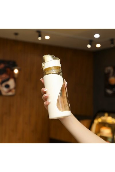 Generic زجاجة مياه رياضية بلاستيكية مزدوجة الجدار، خالية من مادة BPA، قابلة ل...