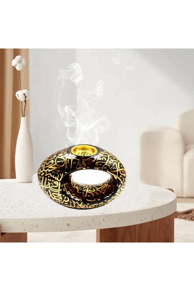 Generic Museum of the Future Inspired Ceramic Incense Burner - Elegant Black ...