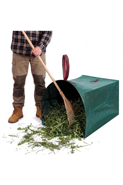 TERRIFI 53 Gallon Reusable Yard Waste Bags, 1 Pack Lawn Bags with Dustpan Sty...
