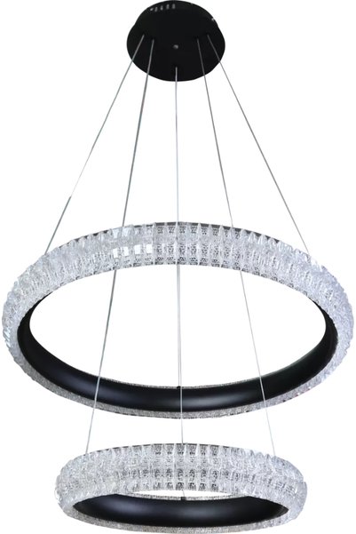 Generic Brand Najaf Modern 2 Rings 400 + 600 Black + 3 Sockets 105 Watts