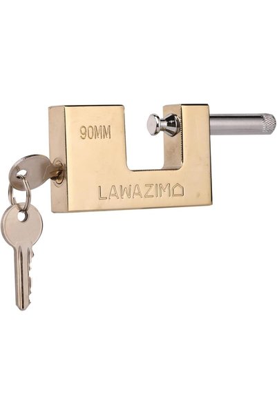 Generic Titanium Monoblock Padlock with 3 Keys - 80mm - Heavy Duty High-Secur...