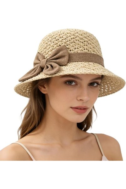 Generic Sun Straw Hat for Women Summer Beach UV Protection Wide Brim Foldable...