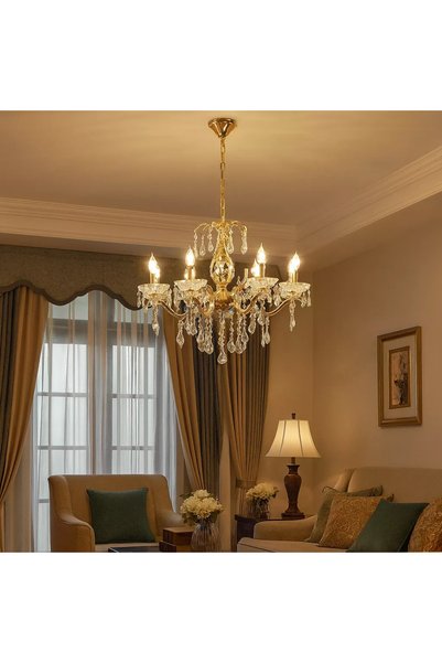 Generic Brand Modern chandelier, gold and silver candlestick, E14*8