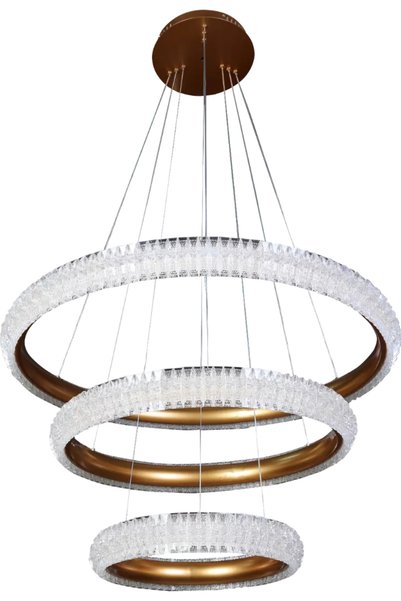 Generic Brand Najaf Modern 3 Rings 400 + 600 + 800 Gold Color Lighting 3 Ligh...