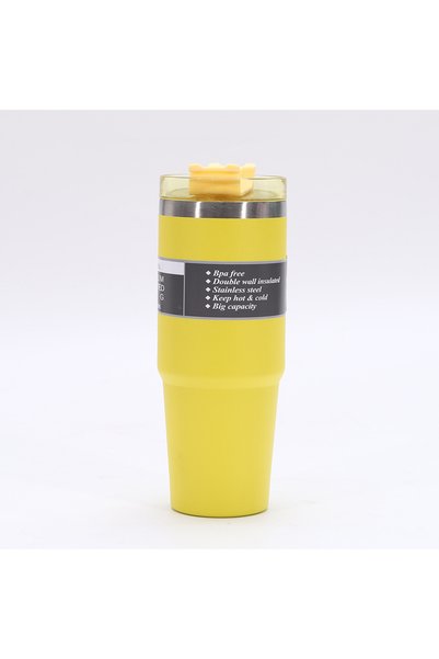 Generic كوب معزول بسعة 20 أونصة و30 أونصة، كوب سيارة بجدار مزدوج معزول بالفرا...