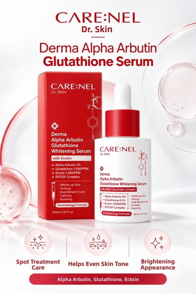 Care:Nel Derma Alpha Arbutin 3% Glutathione Ectoin Anti-Dark Spot and Skin-To...