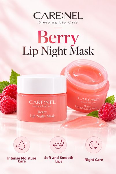 Care:Nel Berry Lip Night Mask Intensive Moisturizing Night Lip Mask – Care fo...