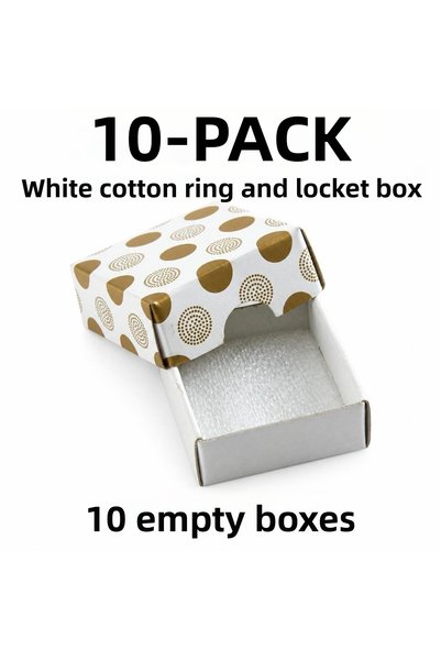 Angel Of Life Set of 10 White Cotton Ring and Earring Storage Boxes