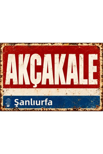 Lucena Akçakale, Şanlıurfa – Tablou de perete retro-vintage din metal, cu des...