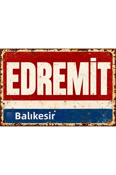 Lucena Edremit, Balıkesir – Tablou de perete retro-vintage din metal, cu desi...