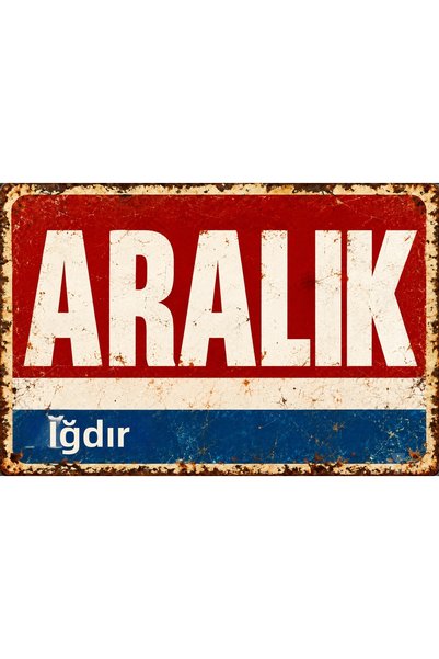 Lucena Tablou de perete retro metalic „Decembrie Iğdır” – Panou rutier vintag...