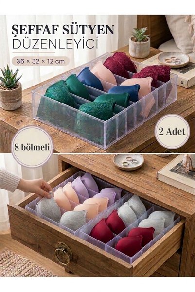 MorBebe 2 Transparent Bra Organizers, 36x32x12 cm