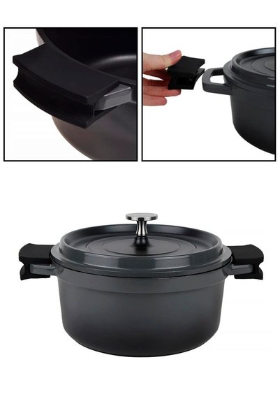 Kamille Oală tradițională KM-4456, aluminiu, antiaderentă, cu capac, 2,5 L (2...