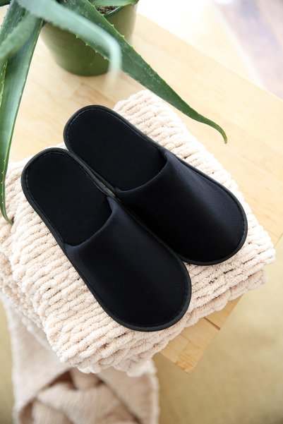 Chochili Black Towel Hotel Slippers 45Pcs